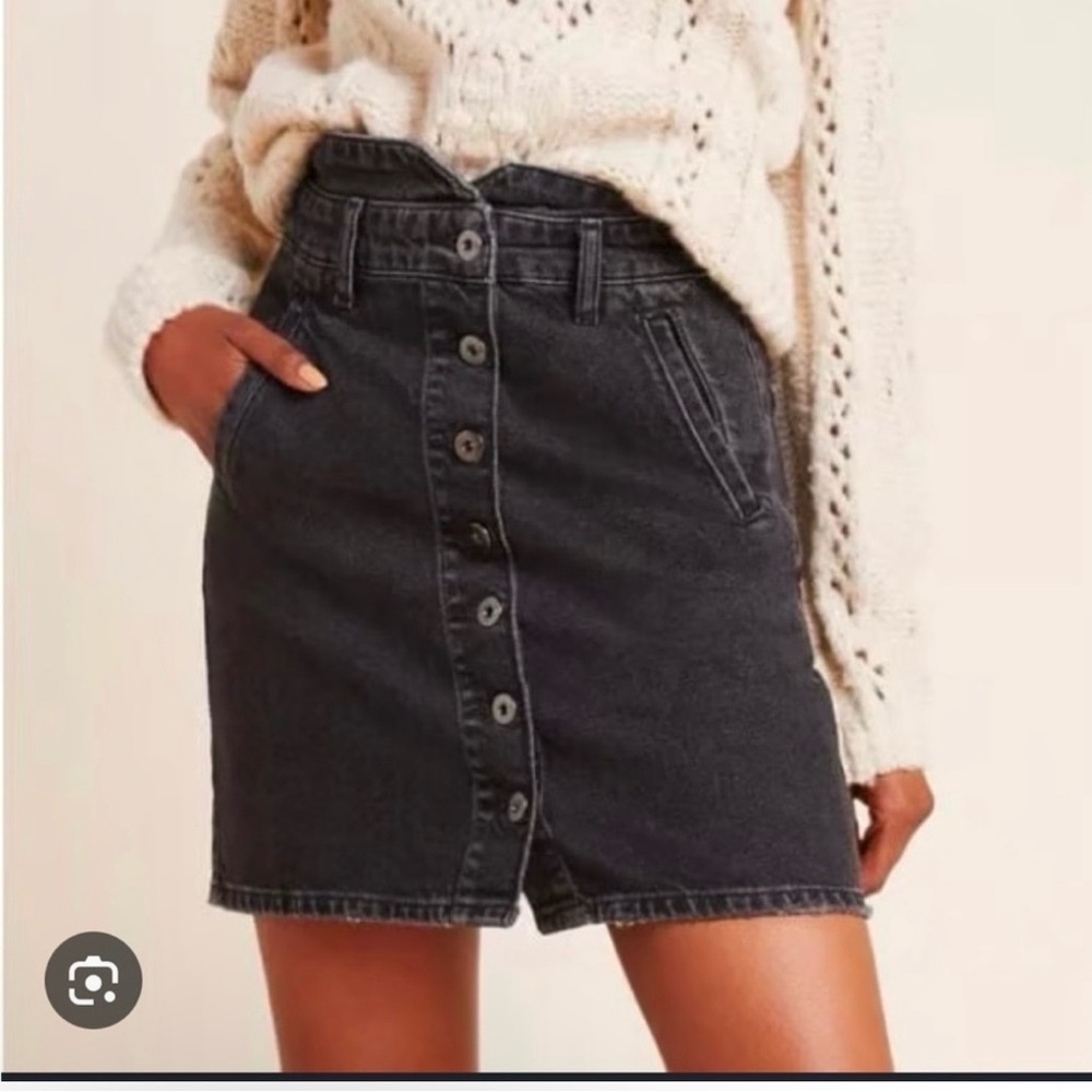 NWT Anthropologie Pilcro and the Letterpress Black Denim Skirt